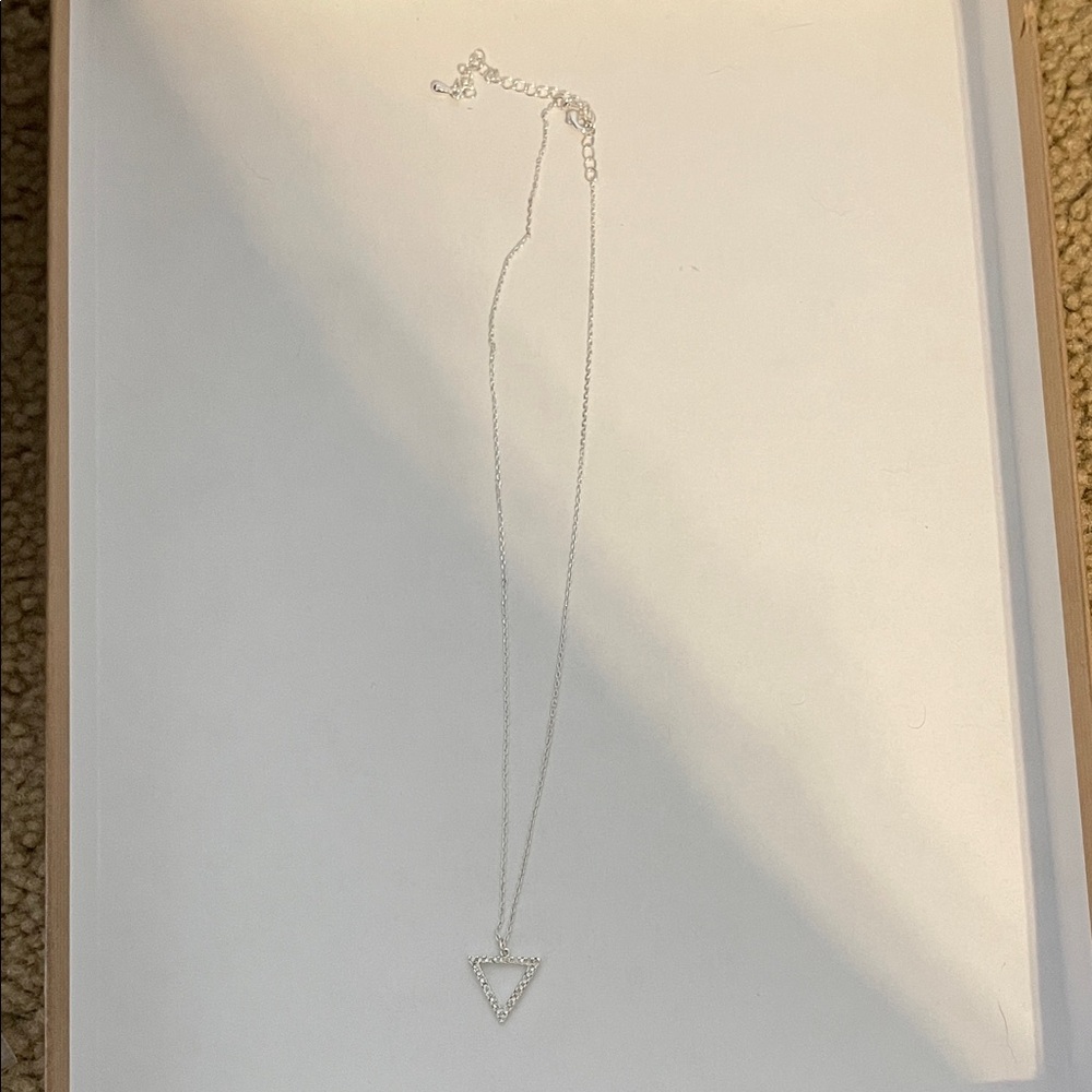 Elegant Silver Triangle Pendant Necklace
